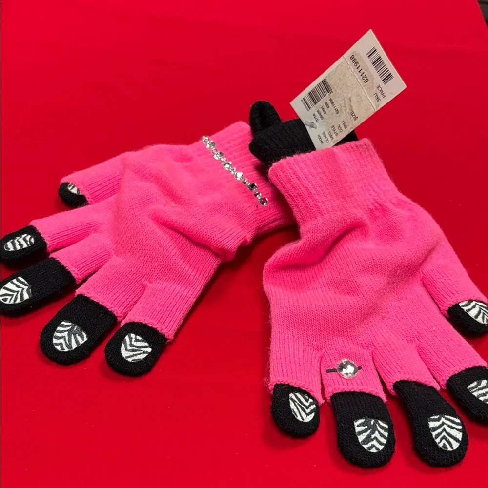Justice O/S double layer gloves. NWT!